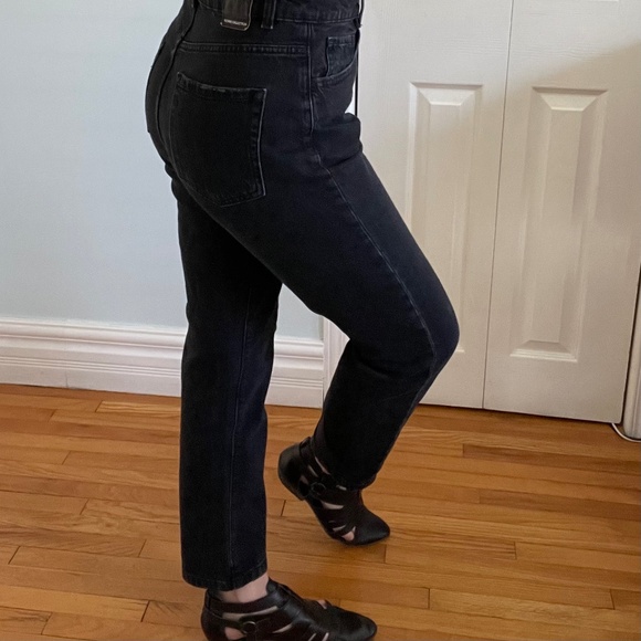 Women's Jeans: Zara Black High Waisted Slim Leg - Picture 5 of 15